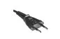 Preview: Type C to C7 angled mains cable, 0.75mm², Euro plug/IEC 60320-C7, VDE, black, DINIC box, length 2.00m